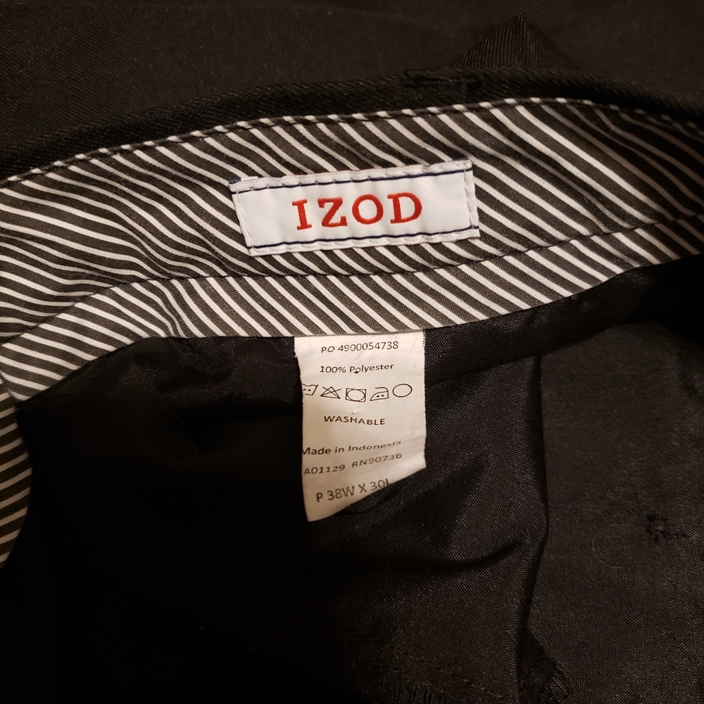 IZOD Men's Black Dress Pants - Picture 2 of 3